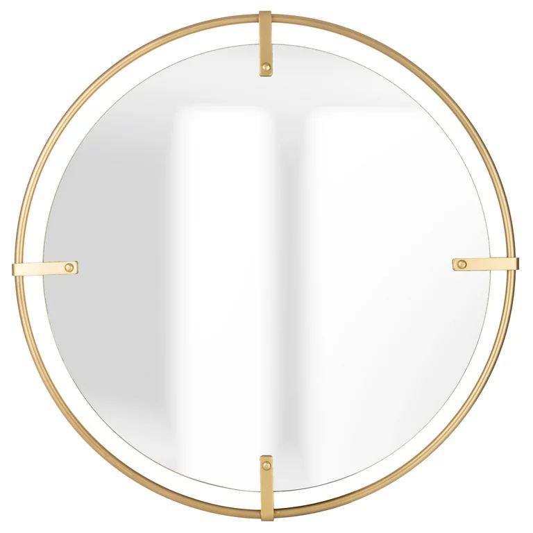 My Texas House 24"x24" Modern Round Gold Metal Cut Out Mirror | Walmart (US)