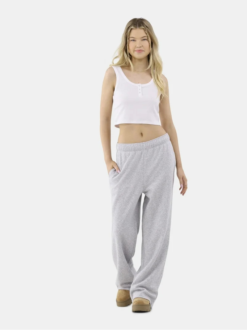 No Boundaries Soft Fleece Wide Leg Pants, 30” Inseam, 1 or 2-Pack, Women’s | Walmart (US)