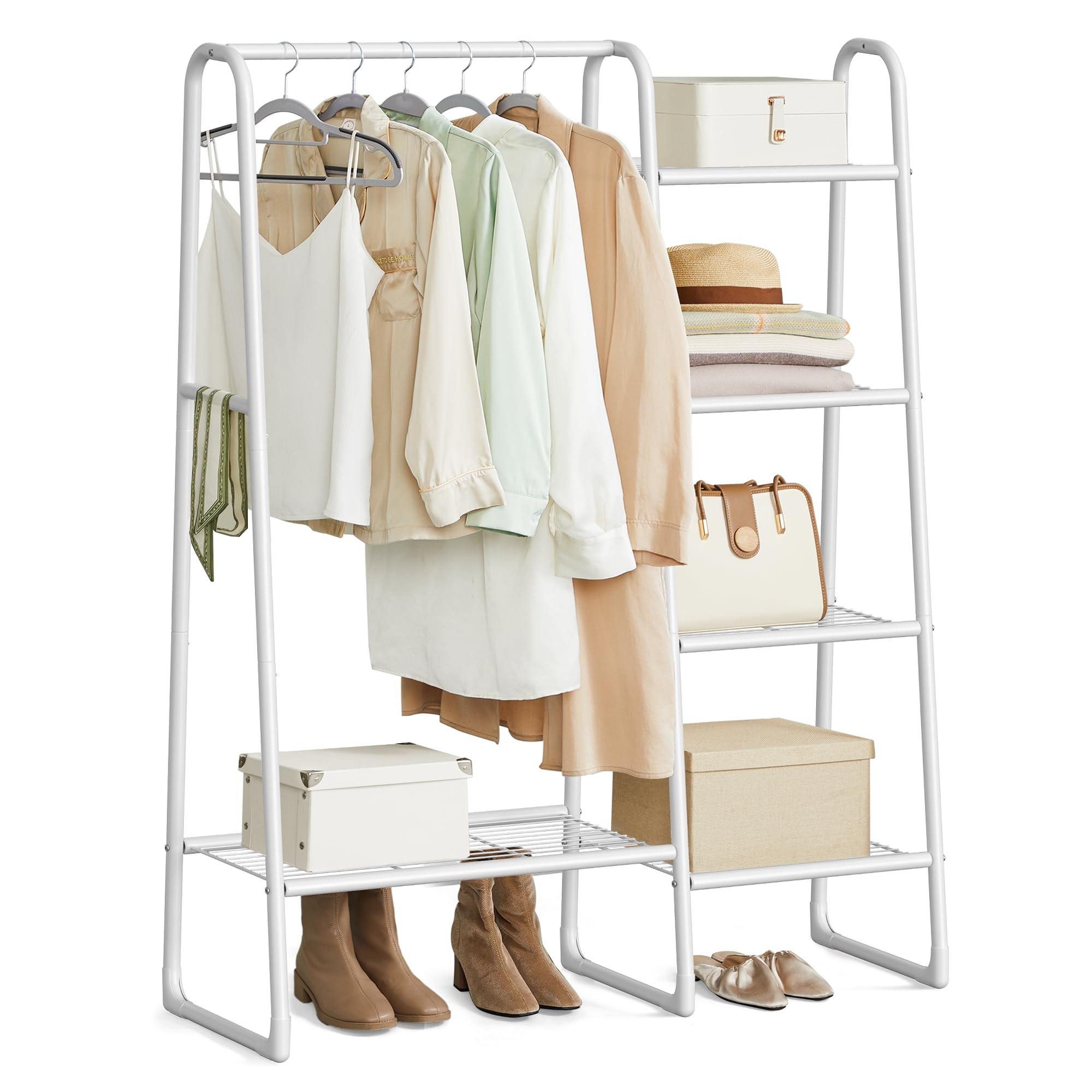 SONGMICS Kleiderständer, Wäscheständer mit 5 Ablagen, Metallrahmen, 40 x 101,7 x 153,3 cm, fü... | Amazon (DE)