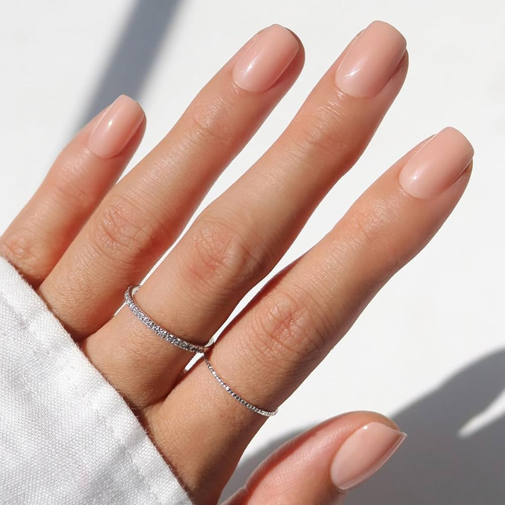 Glamnetic x GLAMZILLA Press On Nails - FOR THE “IT” GIRLS | Short Squoval Nude Fake Nails, Se... | Amazon (US)