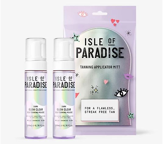 Isle of Paradise Self-Tanning Mousse Duo with Mitt - QVC.com | QVC
