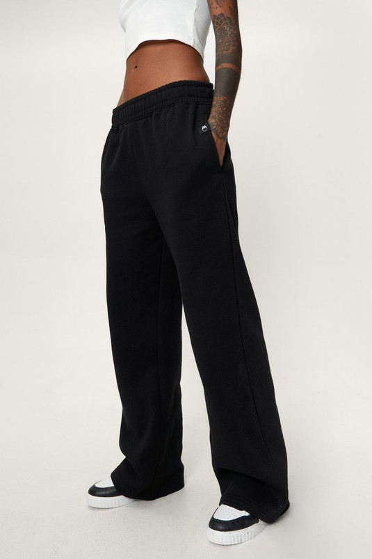 Tab Detail Wide Leg Jogger | Nasty Gal (US)