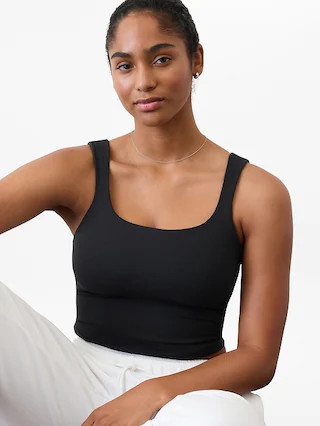Transcend Square Neck Crop Sports Bra D-DD | Athleta