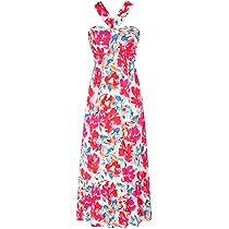 GRACE KARIN 2025 Women's Criss Cross Halterneck Sleeveless Summer Floral Print Flowy A Line Maxi ... | Amazon (US)