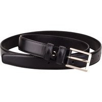 Black Leather Belt For Men Classic Slim Narrow Dress Mens Belts Cow Skin Silver Buckle Big & Tall | Etsy (US)