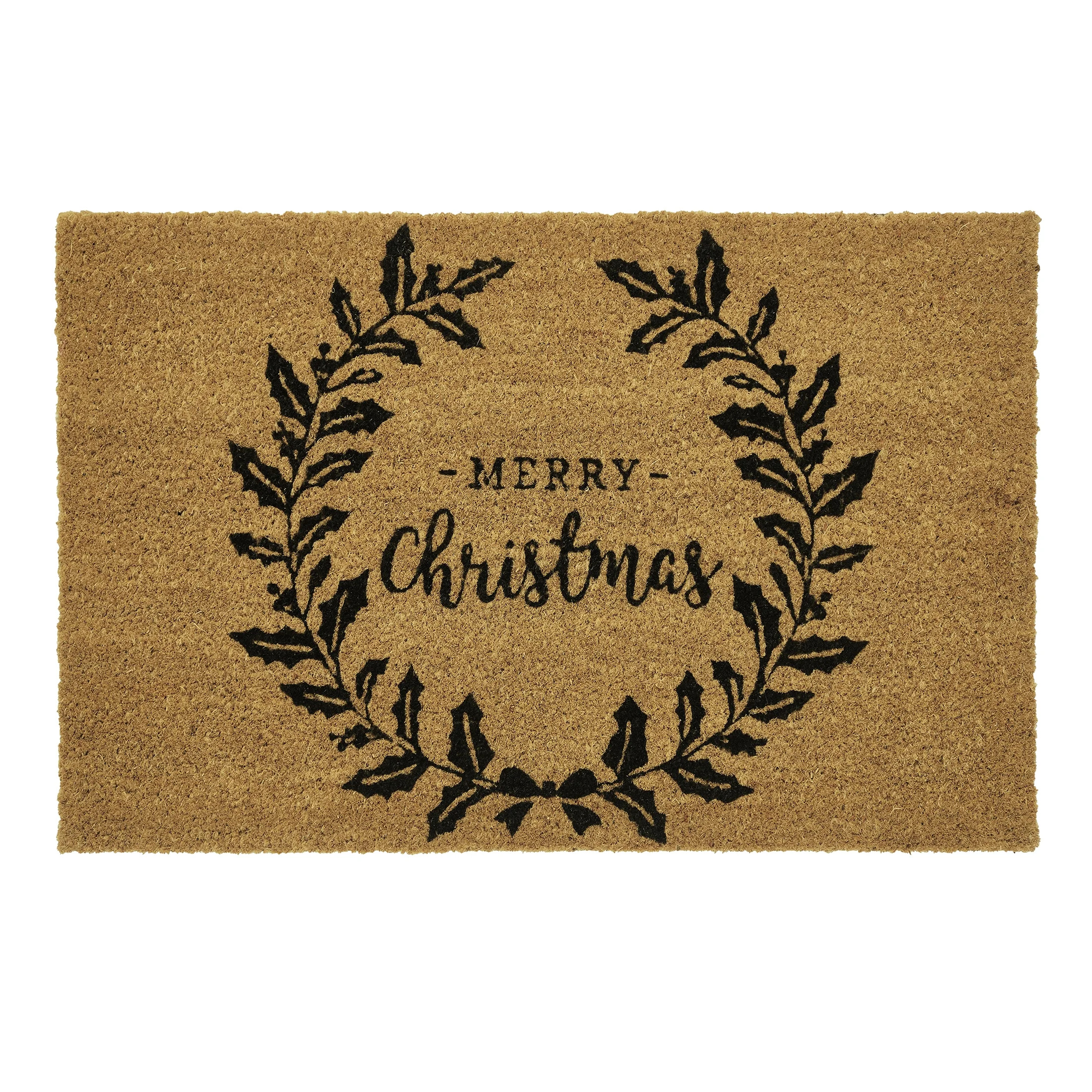 My Texas House Natural/Black Merry Christmas Outdoor Coir Doormat, 18" x 30" | Walmart (US)