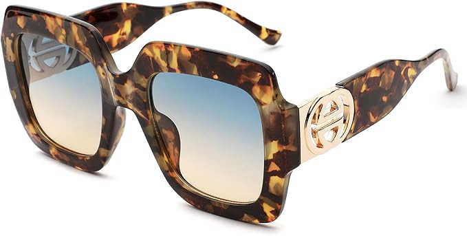 NULOOQ Oversized Square Sunglasses for Women – Fashion Retro Big Frame Shades Luxury Designer S... | Amazon (US)