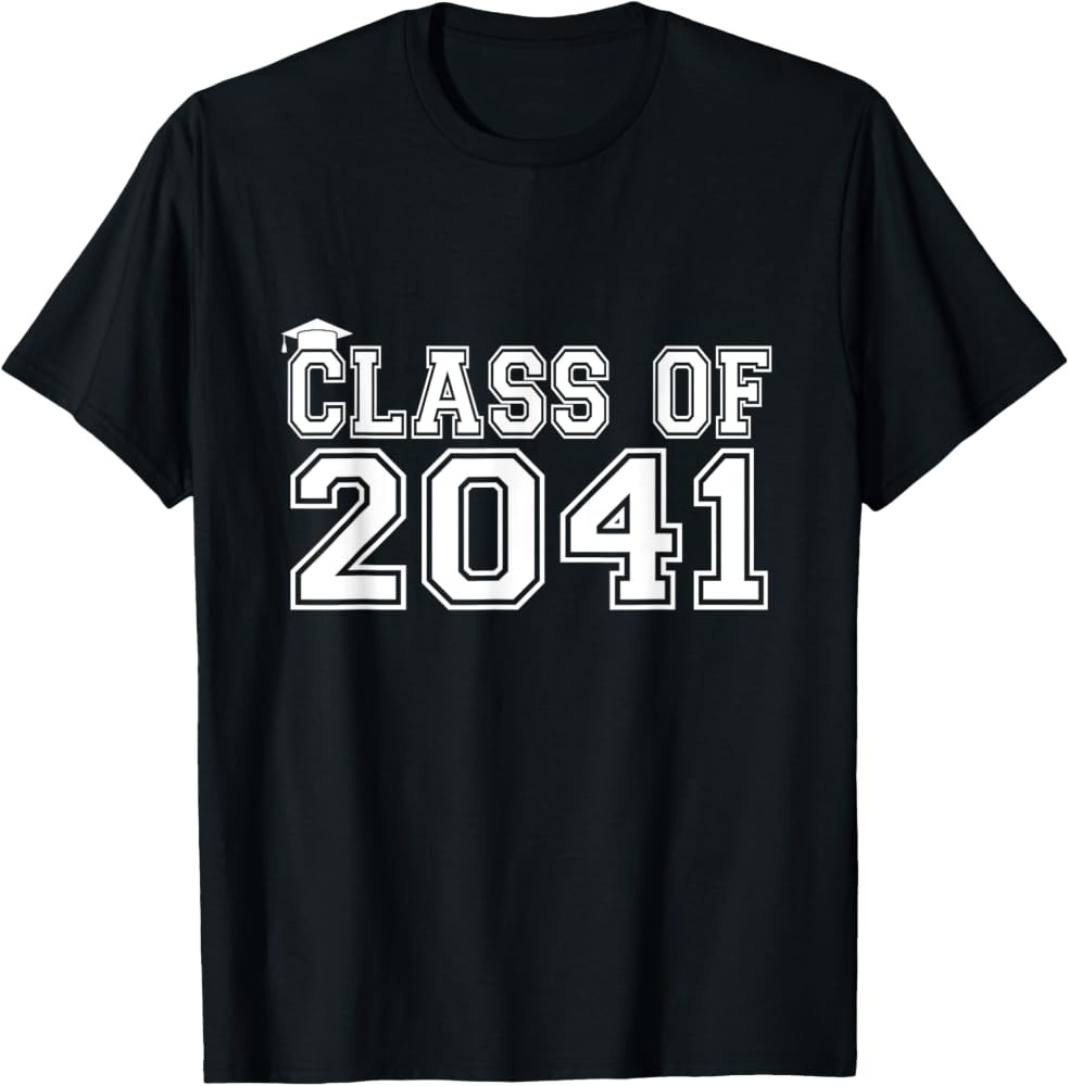 Class Of 2041 Grow With Me Graduation First Day of School T-Shirt | Amazon (US)
