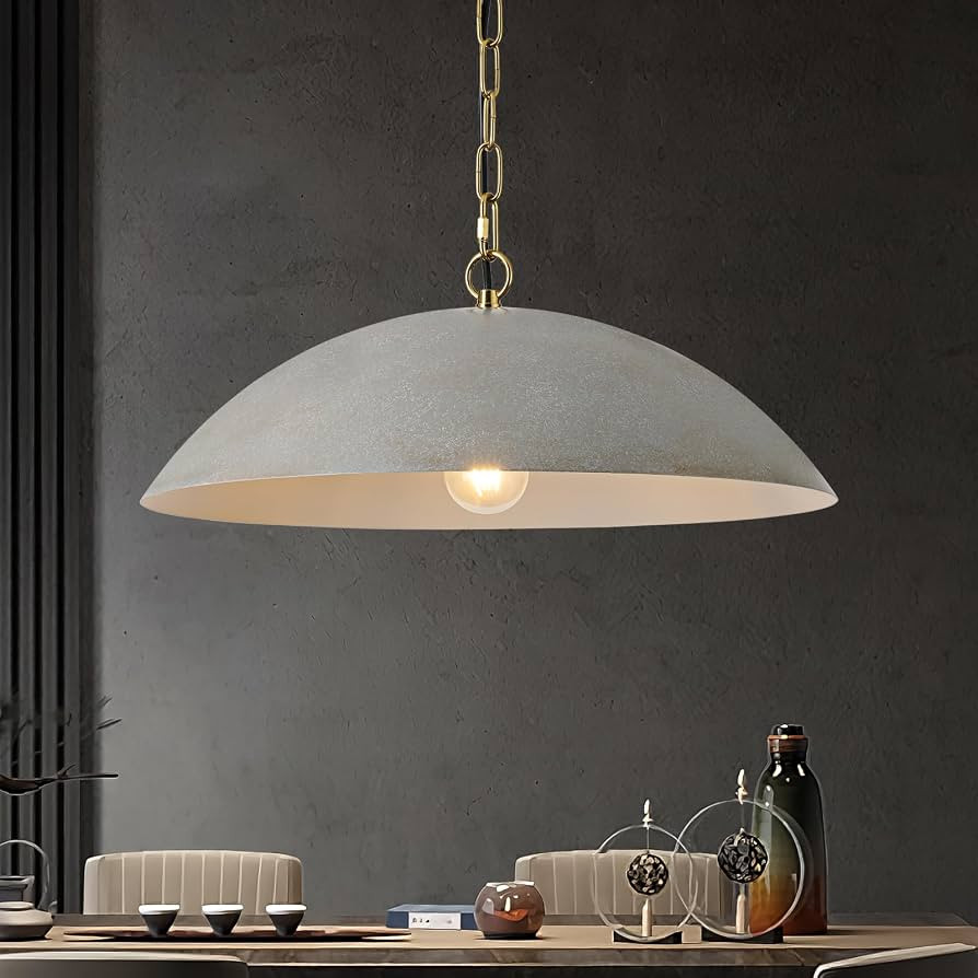 20" Kitchen Pendant Lighting Over Island, Gray Modern Large Pendant Light, Adjustable Hanging Cei... | Amazon (US)