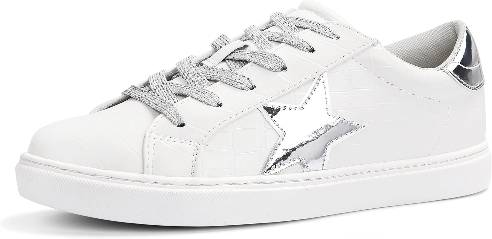 Women's Fashion Star Sneaker Lace Up Low Top Comfortable Cushioned Walking Shoes | Amazon (US)