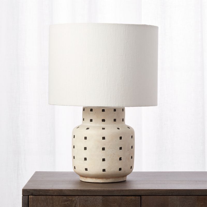 Grid Black and White Polka Dot Table LampCB2 Exclusive In stock and ready to ship.ZIP Code 73012C... | CB2