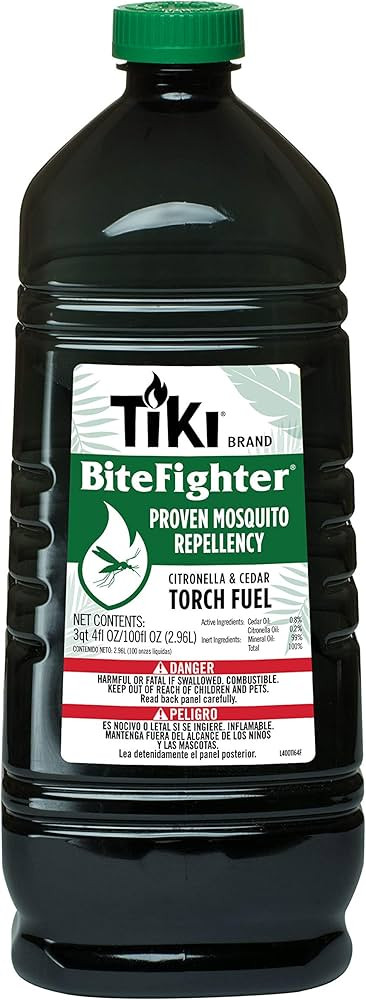 TIKI Brand BiteFighter Mosquito Repellent Torch Fuel for Outdoors, 100 oz, 1216155 | Amazon (US)