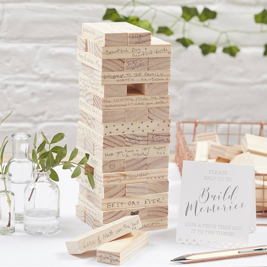 Ginger Ray Build A Memory Block Alternative Wedding Guest Book - Beautiful Botanics | Amazon (US)