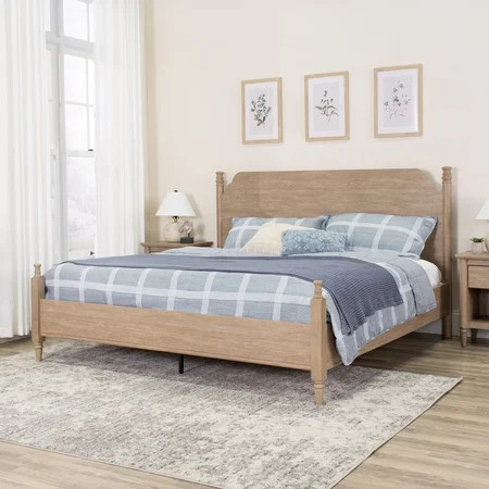 My Texas House Monroe King Platform Bed, Brushed Oak Finish | Walmart (US)