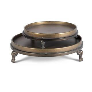 16.34 in. D Bronze Round Metal Trays Large Measures (Set of 2) | The Home Depot