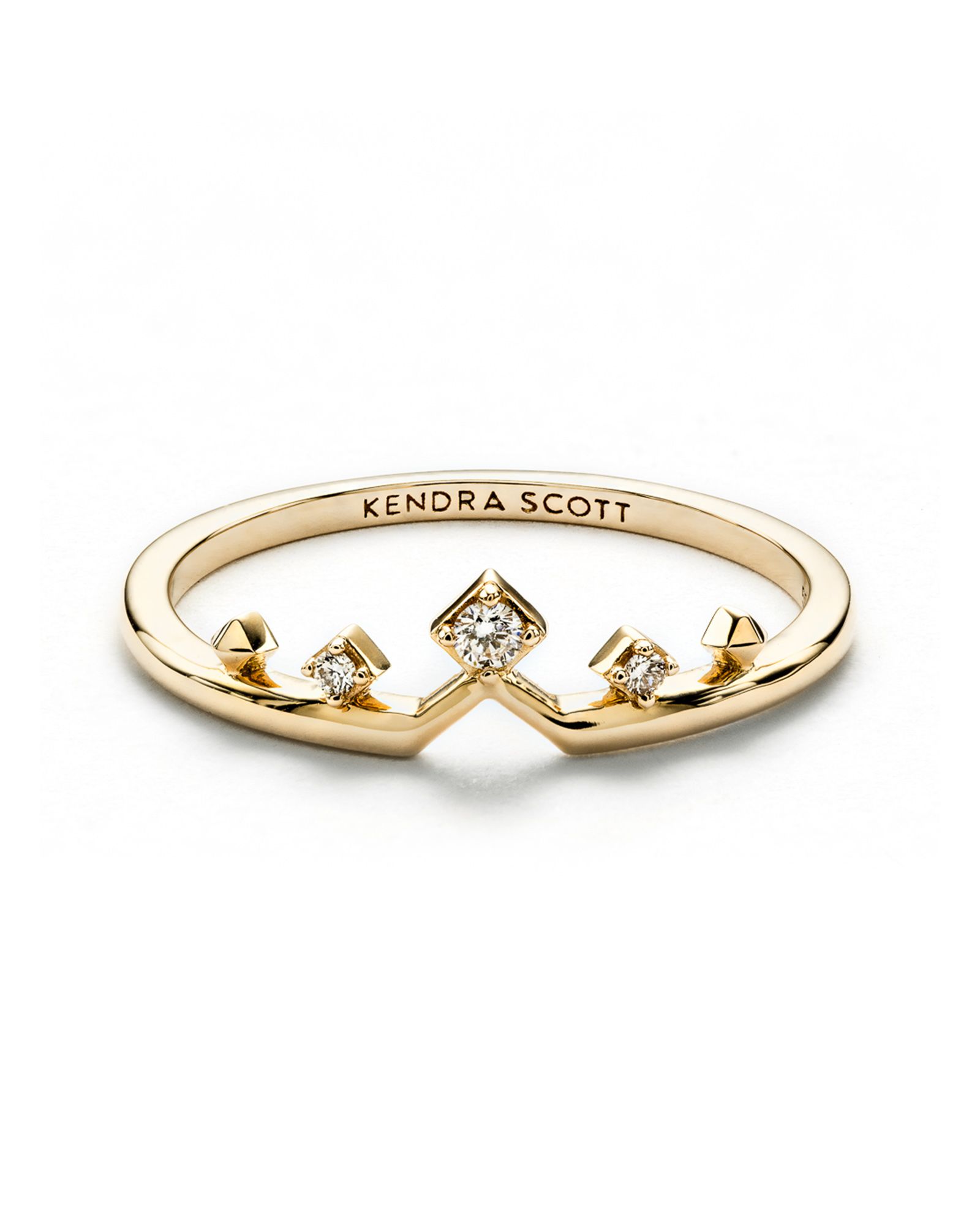 Michelle 14k Yellow Gold Band Ring in White Diamond | Kendra Scott