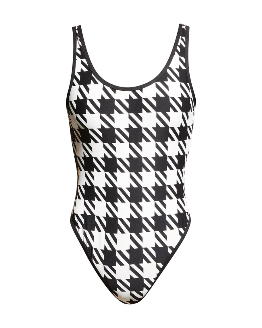 We Wore What Piped Scoop-Neck One-Piece Swimsuit | Neiman Marcus