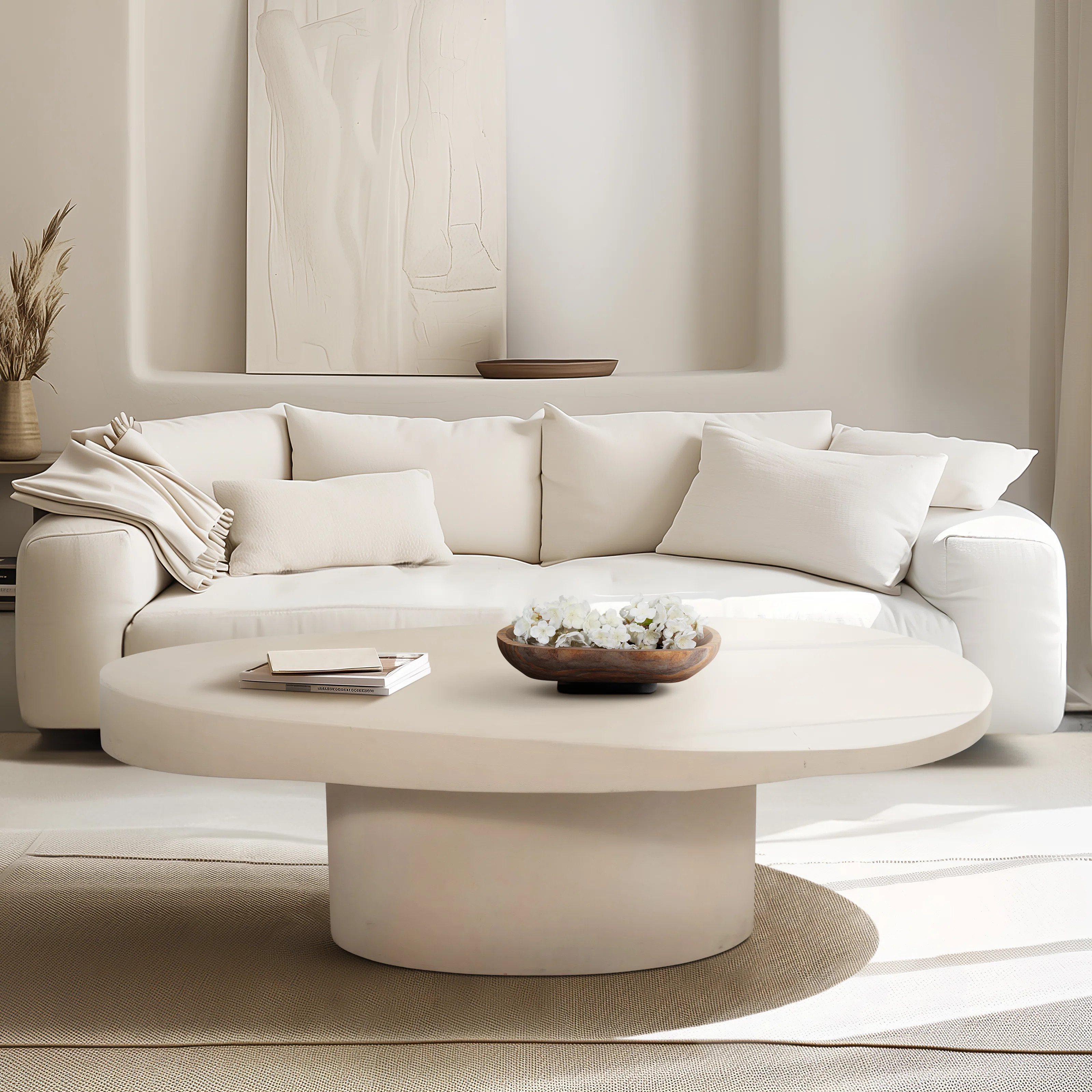 Orren Ellis Chic Oval Coffee Table, Refined, Spacious Surface, Ideal For Modern Living Spaces, En... | Wayfair North America