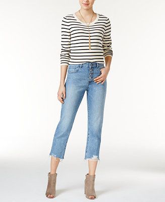 DL 1961 Patti Ripped Vibrant Wash Straight-Leg Jeans | Macys (US)