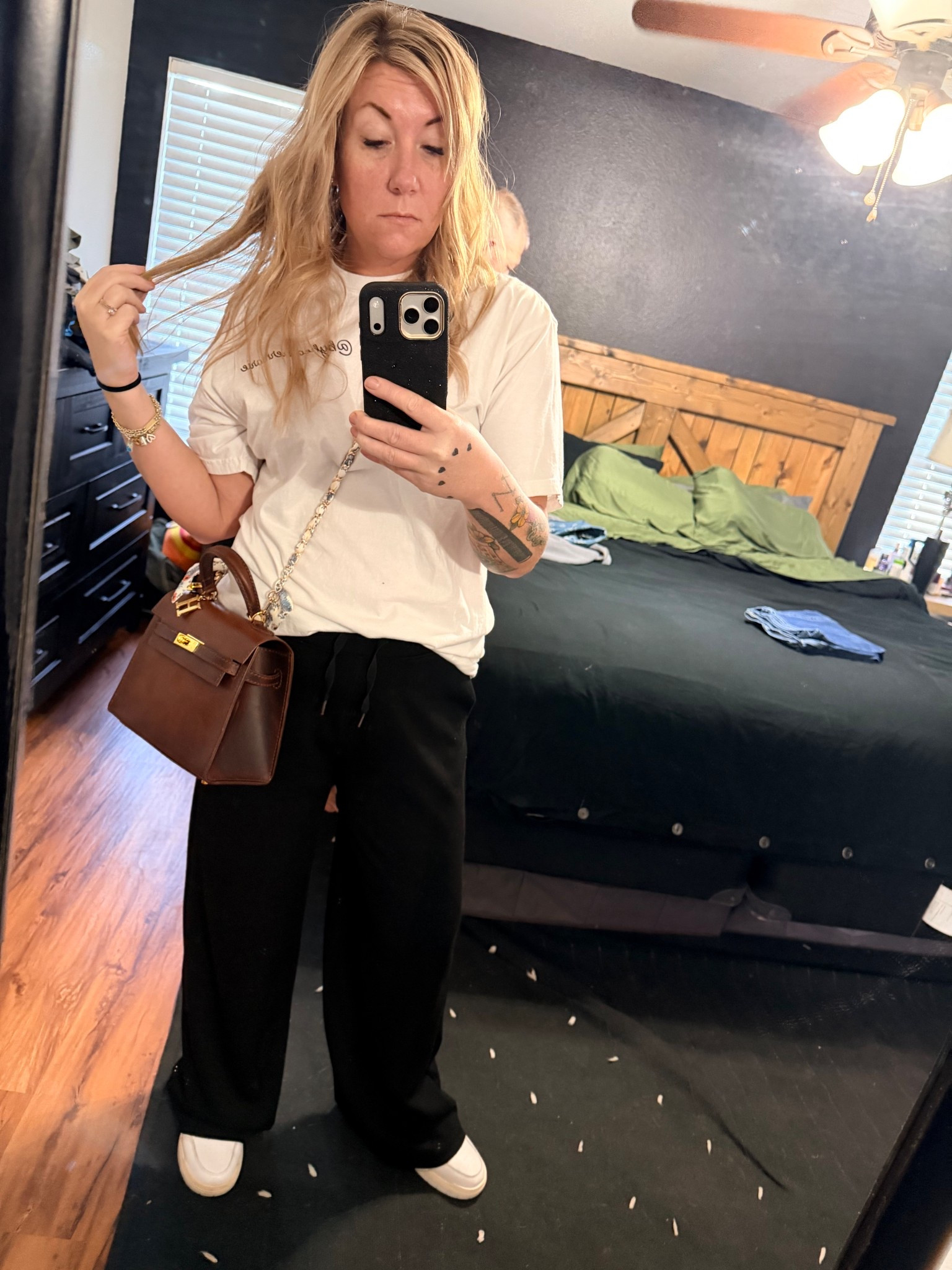 Travel day fit. Or should I say, napping in the car for 4 hours fit? These PrANa pants are super soft and they don’t fade when you wash them!The bag is by GoodScott Leather, I added a chain from Amazon. 

#LTKmorningroutine #LTKTravel #LTKootd