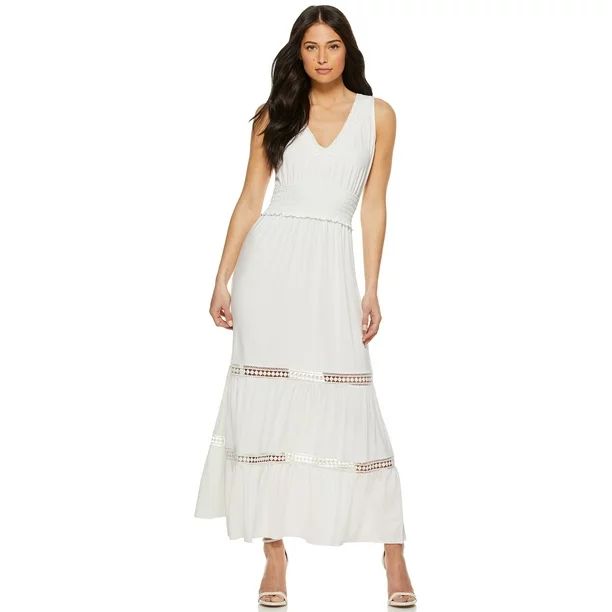 Sofia Jeans by Sofia Vergara Women's V-Neck Tiered Maxi Dress | Walmart (US)