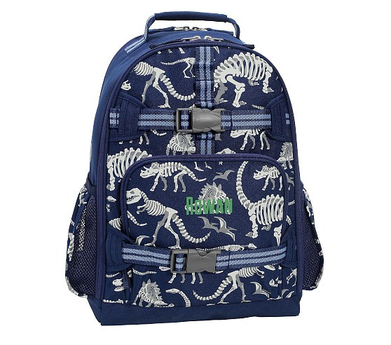 Mackenzie Navy Dinosaur Bones Glow-in-the-Dark Ultimate Travel Backpack | Pottery Barn Kids