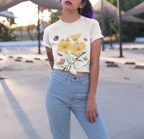 Papillons in Spring Tee - Butterfly Tee - Plant Shirt - Papillons Tee - Garden Tee - Comfort Shir... | Etsy (US)