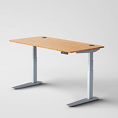Jarvis Standing Desk Bamboo Top - Electric Adjustable Height Sit Stand Desk - 3-Stage Extended Ra... | Amazon (US)
