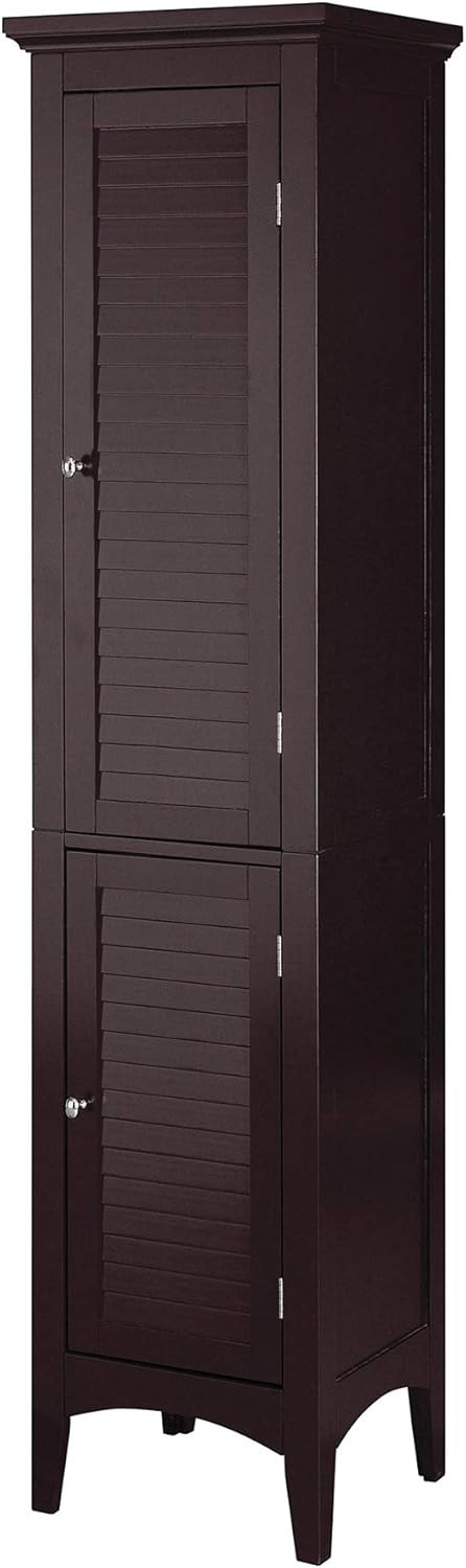 Teamson Home Glancy 63 in. Freestanding Linen Storage Tower with Two Doors and Adjustable Shelves... | Amazon (US)