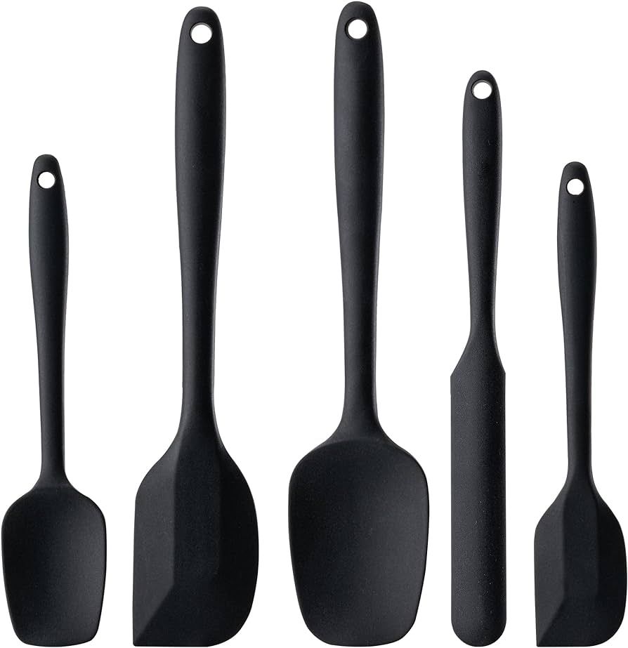 Silicone Spatula Set, 5 Piece Food Grade Rubber Spatulas for Baking, Cooking, and Mixing High Hea... | Amazon (US)