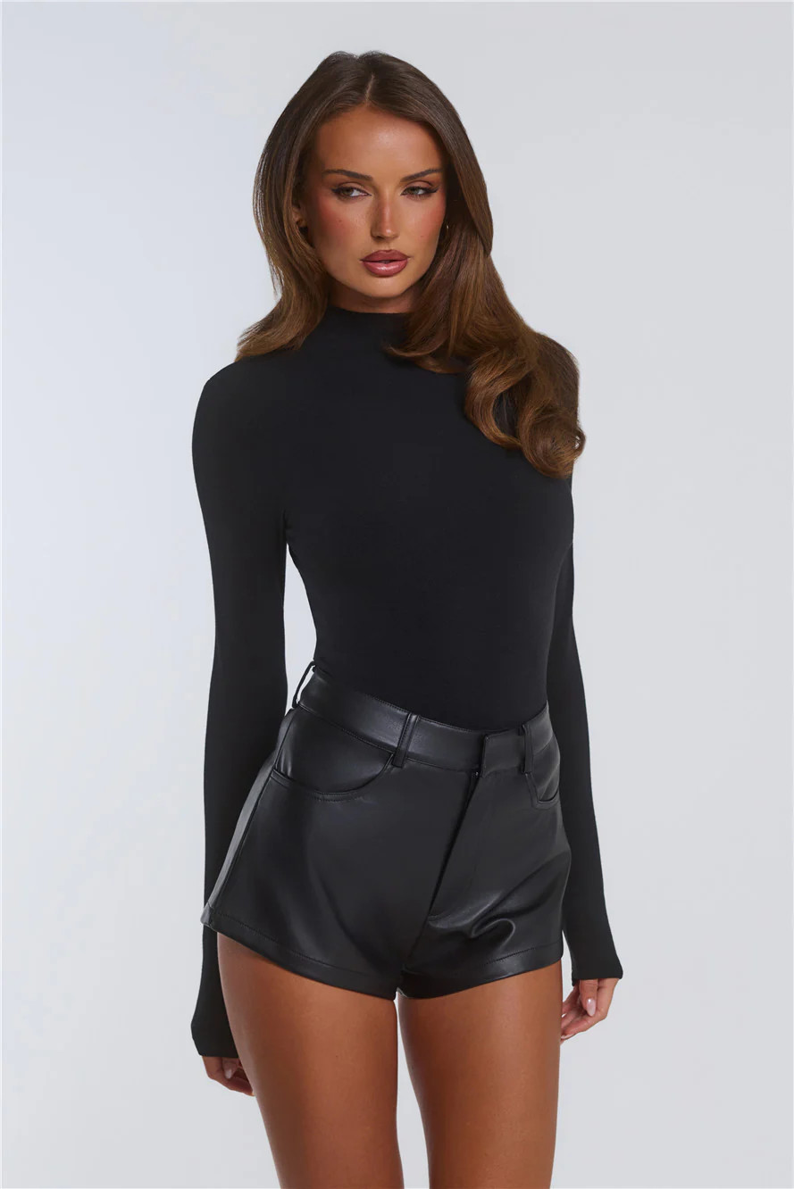 Your Temptation Faux Leather Mini Shorts Black | Hello Molly (US)