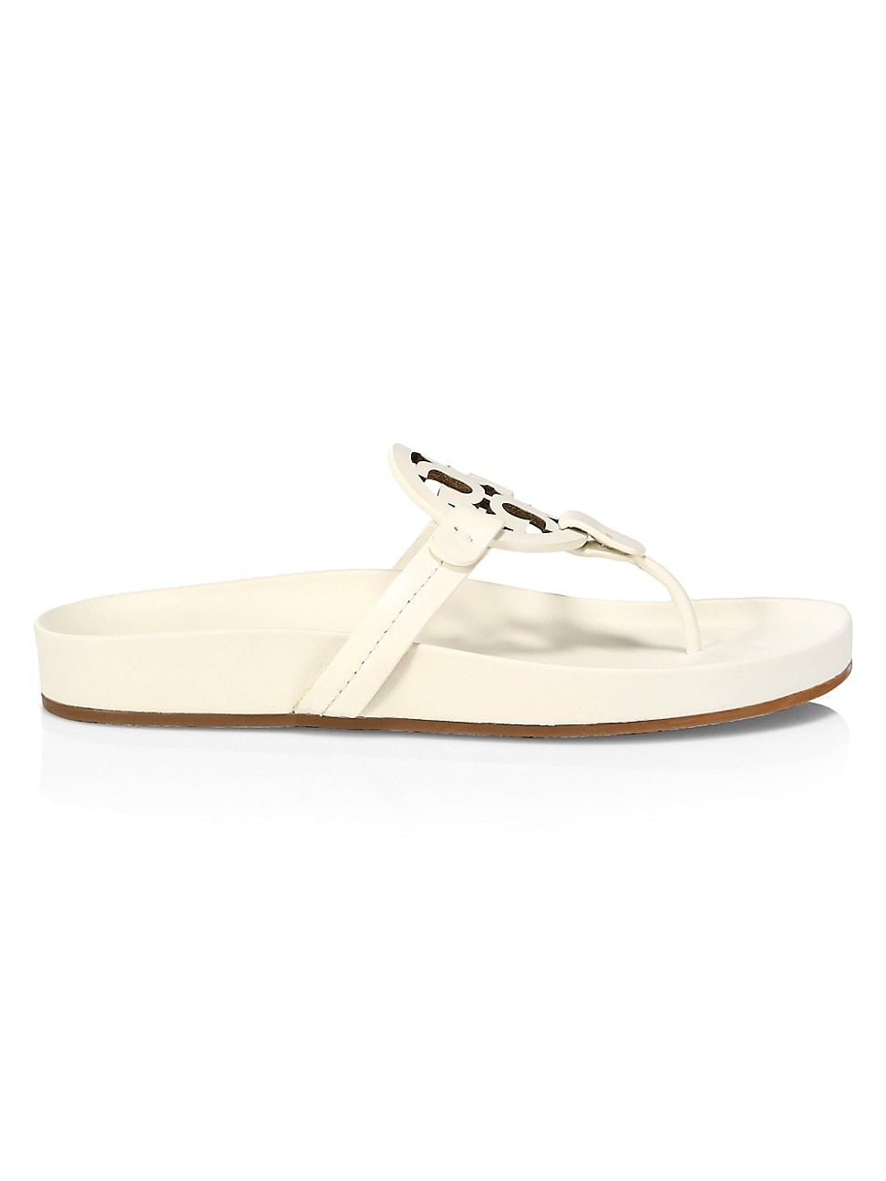 Tory Burch Women's Miller Cloud Leather Thong Slides - New Ivory - Size 6 Sandals | Saks Fifth Avenue