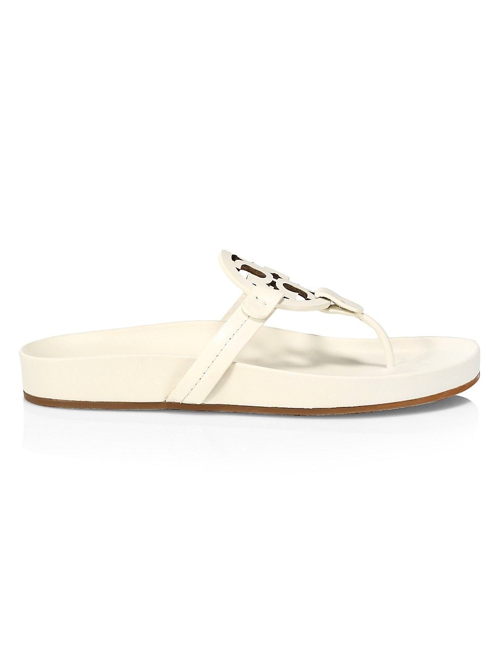 Tory Burch Women's Miller Cloud Leather Thong Slides - New Ivory - Size 5 Sandals | Saks Fifth Avenue