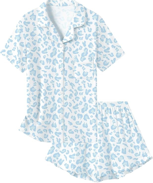 Amazon.com: Schbbbta Girls Pajamas Set 2 Piece Button Down Pjs Soft Ruffle Sleepwear Loungewear N... | Amazon (US)