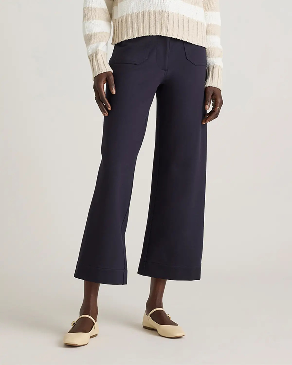 Ultra-Stretch Ponte Cropped Wide Leg Pants | Quince