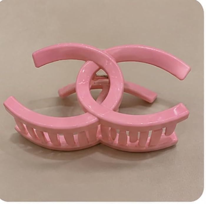 Designer Logo Hair Claw Clips,disponible color, Pink, White,Black,Brown,Beige Large Size | Amazon (US)