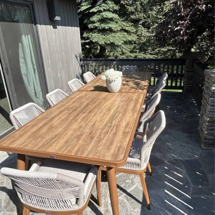 PURPLE LEAF 11 Pieces Dining Set Patio Metal Rectangular Table and Wicker Rattan Chairs for Outsi... | Amazon (US)