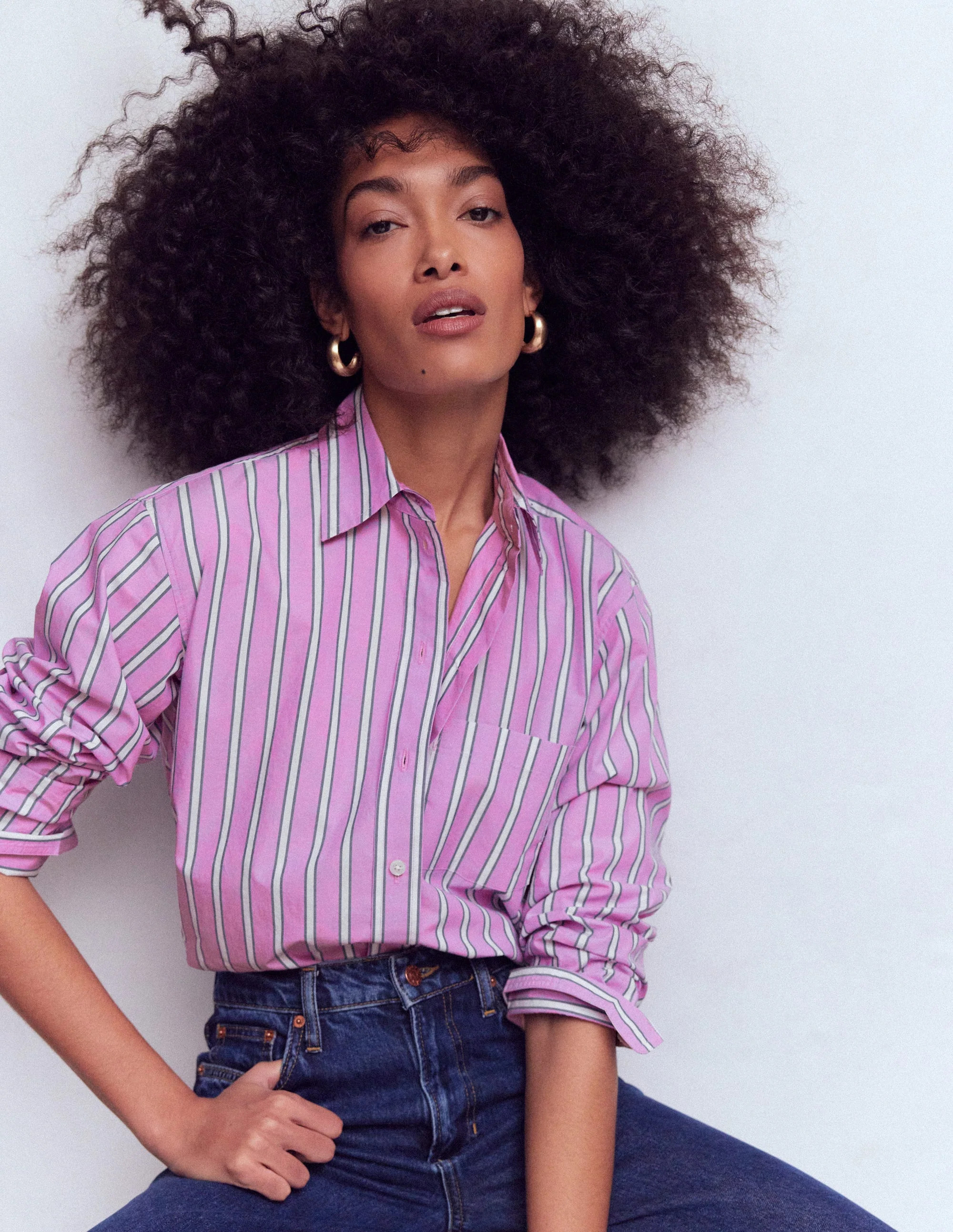 Boden Women's Sadie Relaxed Cotton Shirt | Size 14 | Boden UK