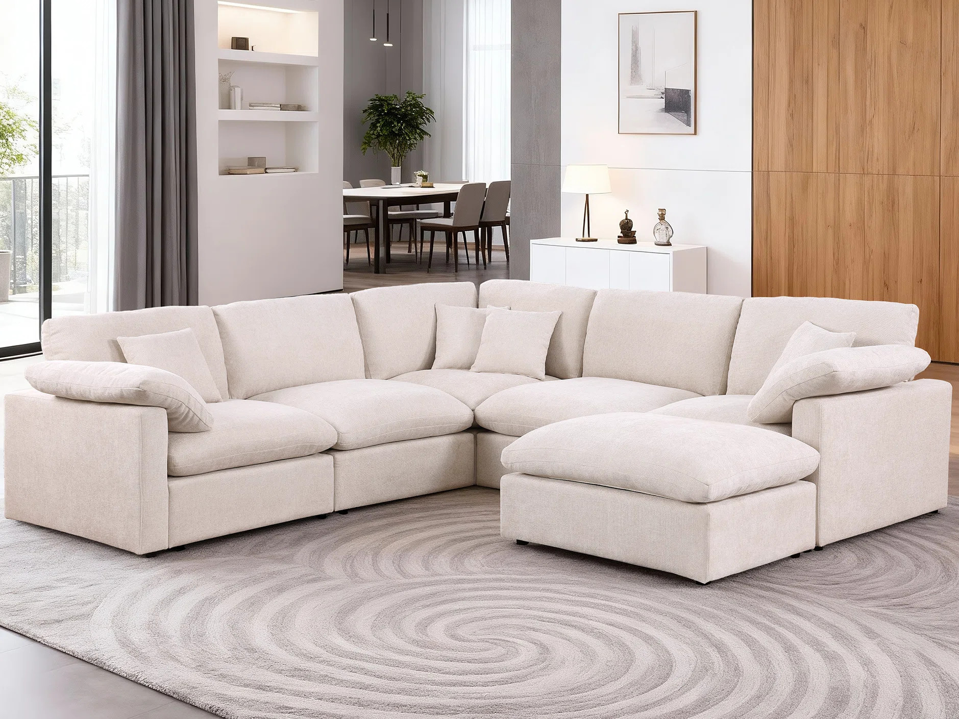 Latitude Run® 8 - Piece Modular Oversized Reversible Corner Sectional Shariff Living Room Sets | Wayfair North America
