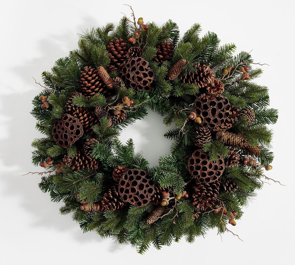 Pine & Lotus Pod Wreath & Garland | Pottery Barn (US)