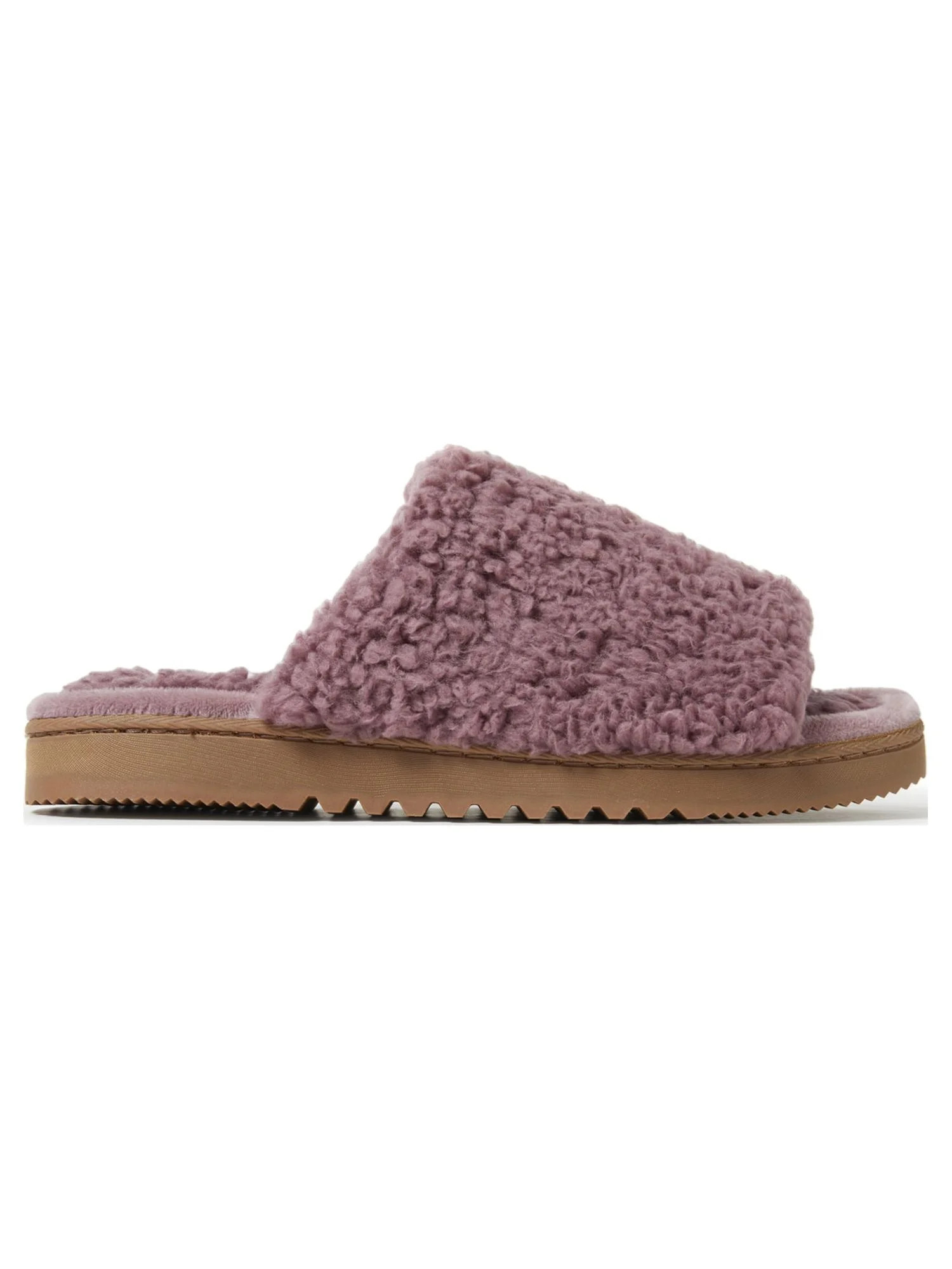 Dearfoams Cozy Comfort Women's Teddy Pile Open Toe Scuff Slippers | Walmart (US)
