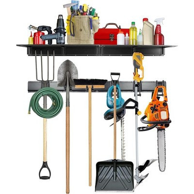 RaxGo Garage Tool Storage Rack with Shelf, 12 Piece Garage Organizer for Mop, Rakes, Shovels & More | Target