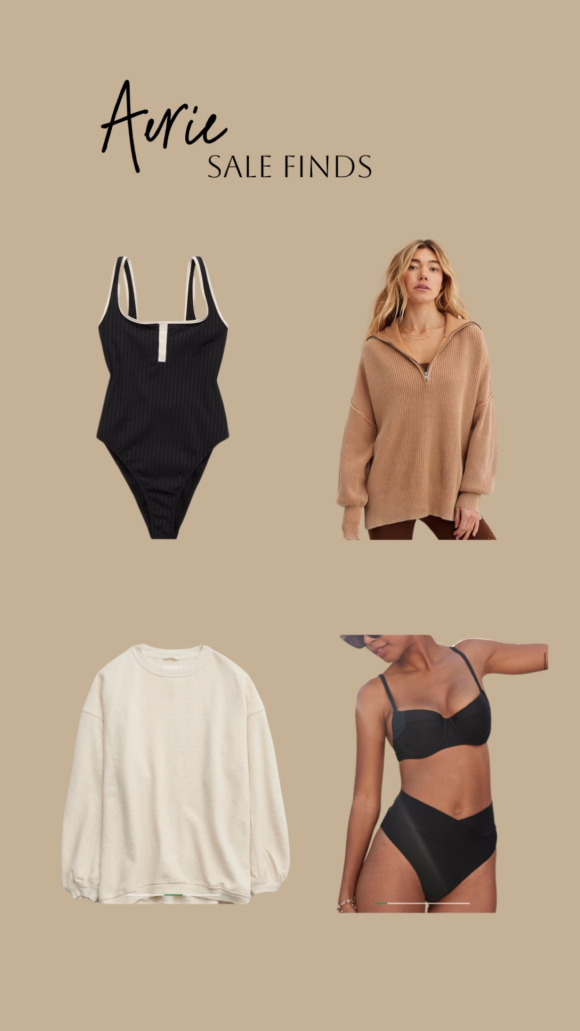 Aerie sweatshirts on sale! Aerie swim on sale! Additional 25% off for aerie members! Swimsuits/ spring fashion