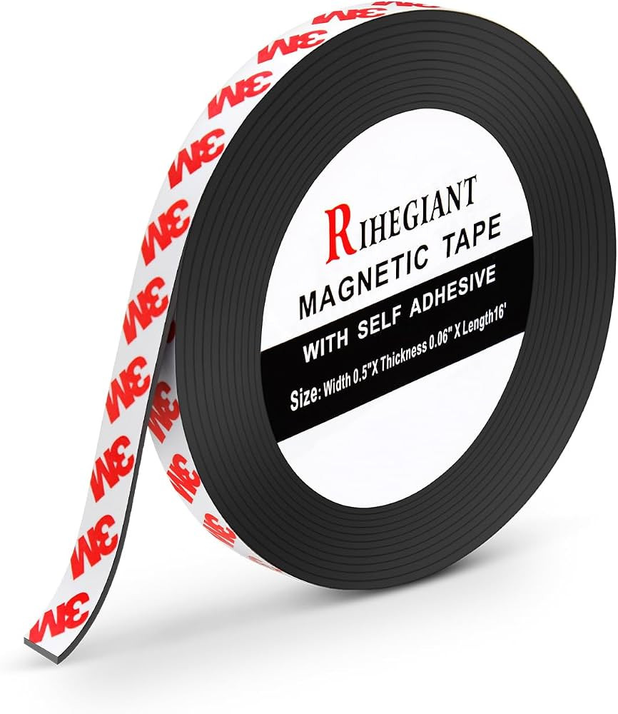 RIHEGIANT 3M Magnetic Strip Tape Rolls - 1/2" x 16ft Strong Magnet Tape with 3m Adhesive Backing ... | Amazon (CA)