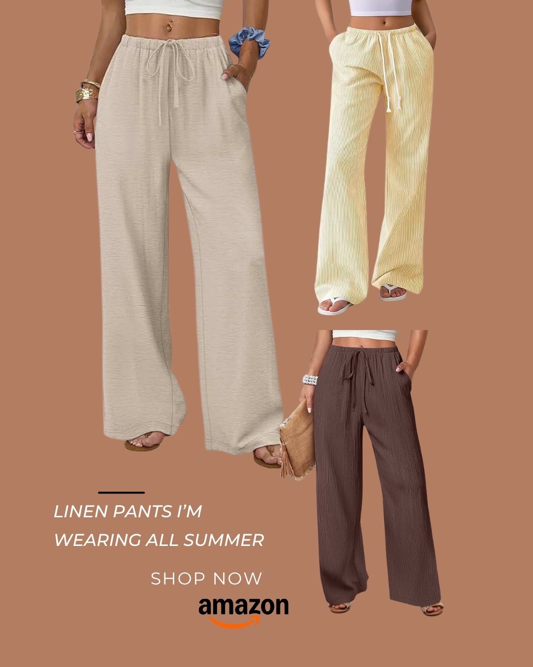 🤎 Linen pants I’ll be wearing on repeat all summer. Linked in LTK! #AmazonFinds #LTKStyle #SummerFashion #LinenPants #NeutralOutfits #LTKUnder50