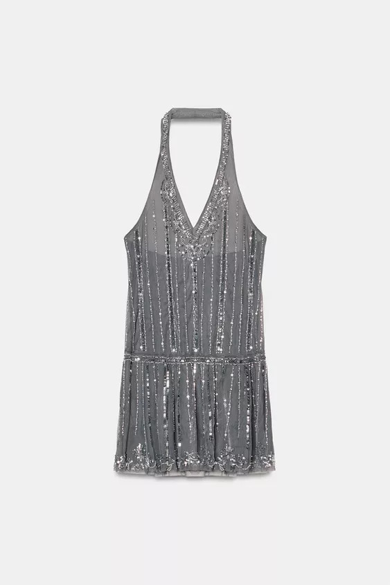 VESTITO MINI HALTER PAILLETTE | Zara IT