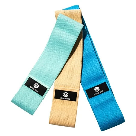 Skelcore Elastic Fabric Resistance Hip Band/Glute Band Set 3 Pack | Walmart (US)