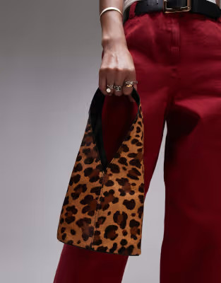 Topshop Gima leather grab bag in leopard print | ASOS (Global)