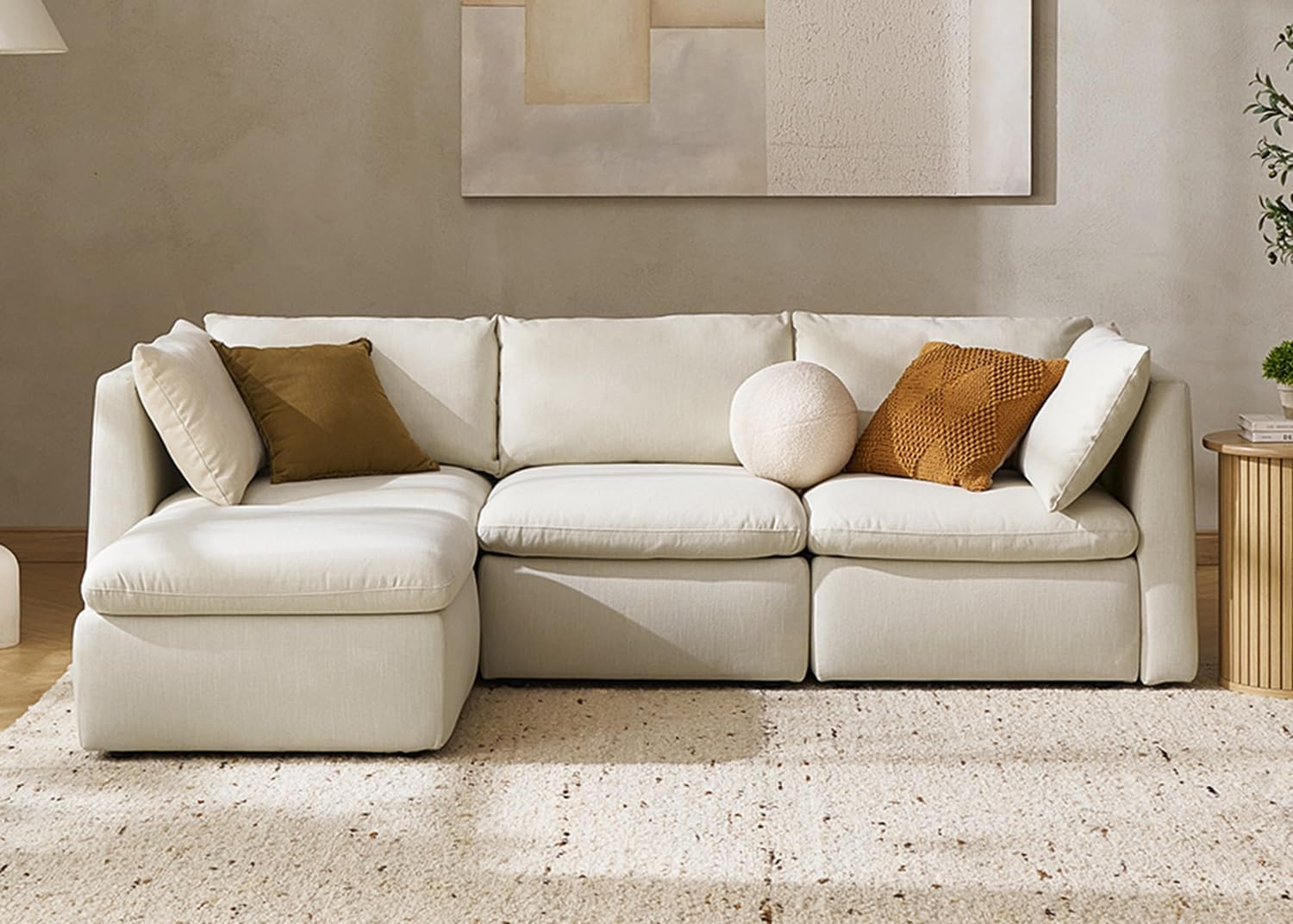 mopio Oversized Modular Sectional Sofa with Fully Removable Covers and Storage, Convertible U & L... | Amazon (US)