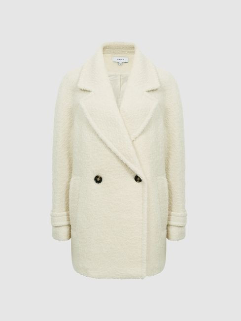 Short Wool Blend Boucle Teddy Coat | Reiss (UK)